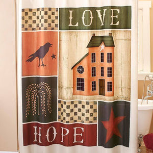 Primtive Collage Bathroom Shower Curtain